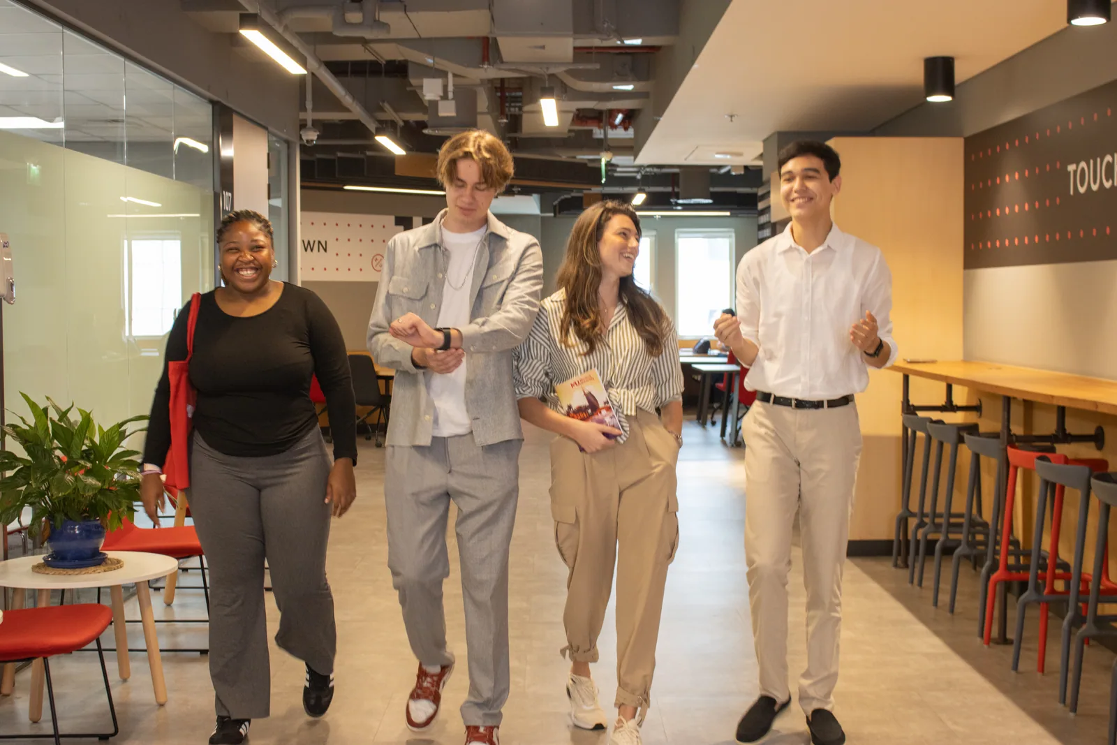Murdoch University Dubai students walking together on campus